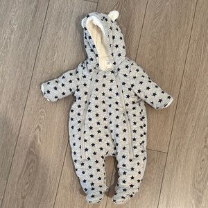 GAP Kids Starry Hooded Footie - Gray and Black
